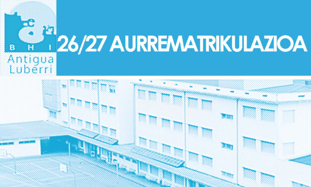 26/27  Aurrematrikulazioa
